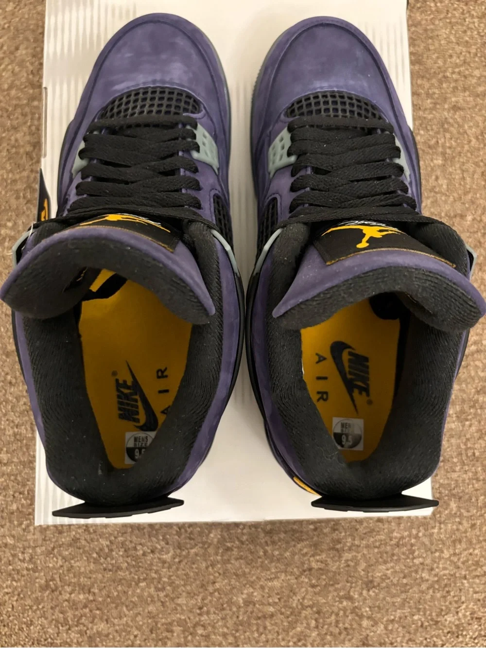 Air Jordan 4 Retro Lakers with Yellow Jumpman